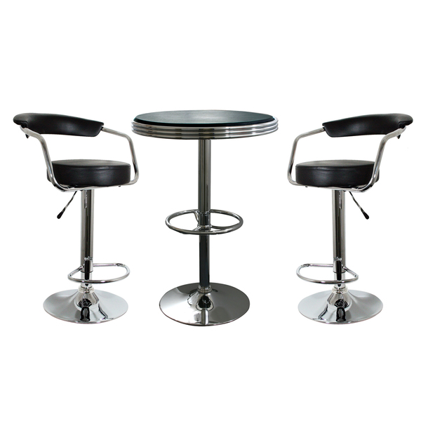 Amerihome Retro Classic Soda Shop Bistro Set, High Top and 2 Chairs BSSET7